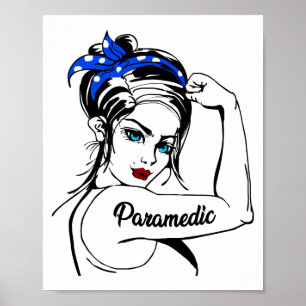 EMS Emergency Paramedic Rosie De Riveter Poster