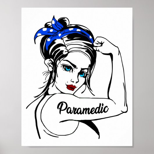 EMS Emergency Paramedic Rosie De Riveter Poster (Voorkant)