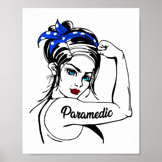 EMS Emergency Paramedic Rosie De Riveter Poster (Voorkant)
