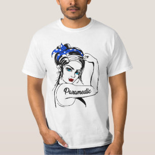 EMS Emergency Paramedic Rosie De Riveter T-shirt