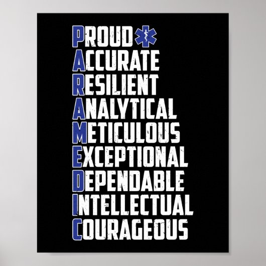 EMS Emergency Paramedic Word Cloud Poster (Voorkant)