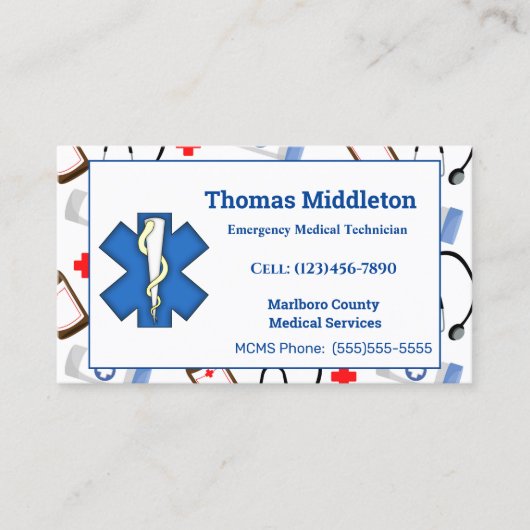 EMS / EMT-contactpersoon Contactkaartje (Voorkant)