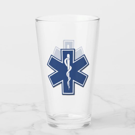 EMS EMT Paramedic Star of Life Logo Glas (Achterkant)