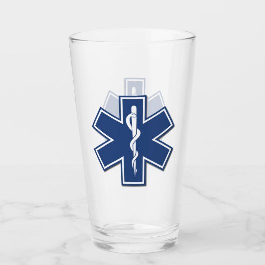 EMS EMT Paramedic Star of Life Logo Glas (Voorkant)