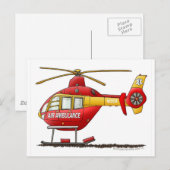EMS EMT Rescue Medical Helikopter Ambulance Briefkaart (Voorkant / Achterkant)