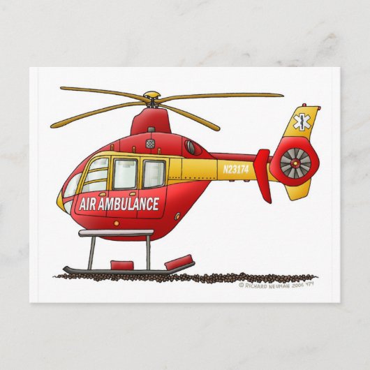 EMS EMT Rescue Medical Helikopter Ambulance Briefkaart (Voorkant)
