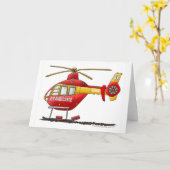 EMS EMT Rescue Medical Helikopter Ambulance Kaart (Gele Bloem)