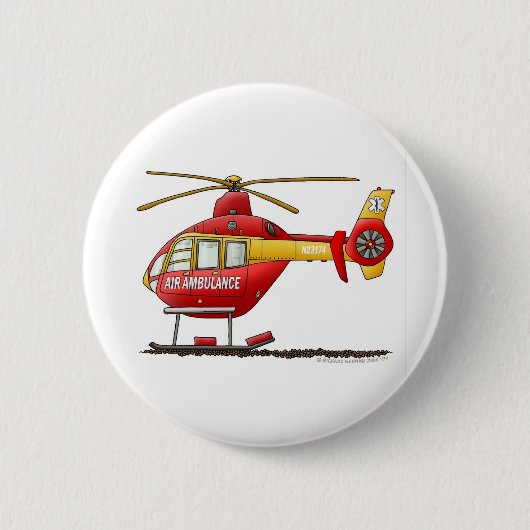 EMS EMT Rescue Medical Helikopter Ambulance Ronde Button 5,7 Cm (Voorkant)
