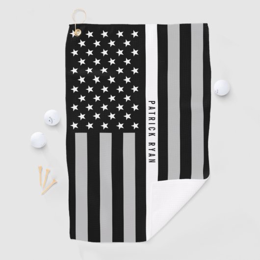 EMS EMT Thin White Line American Flag Monogram Golfhanddoek (Insitu)