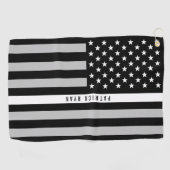 EMS EMT Thin White Line American Flag Monogram Golfhanddoek (Horizontaal)