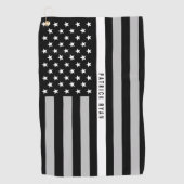 EMS EMT Thin White Line American Flag Monogram Golfhanddoek (Voorkant)