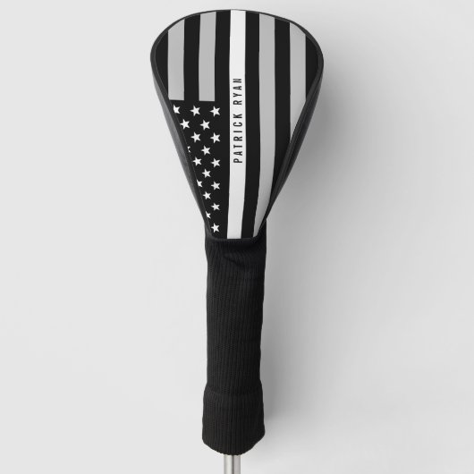 EMS EMT Thin White Line American Flag Monogram Golfheadcover (Voorkant)