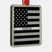 EMS EMT Thin White Line American Flag Monogram Metalen Ornament (Rechts)