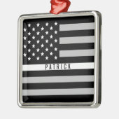 EMS EMT Thin White Line American Flag Monogram Metalen Ornament (Links)