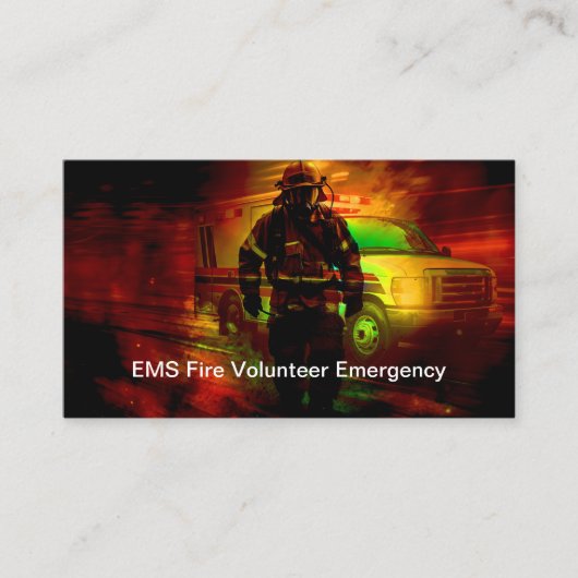 EMS Fire Emergency Thema Visitekaartjes (Voorkant)
