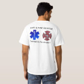 EMS & FIRE RESCUE Opgeleid om stom te repareren! T-shirt (Achterkant volledig)