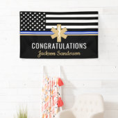 EMS First Responder White Line Flag EMT Retirement Spandoek (Insitu)