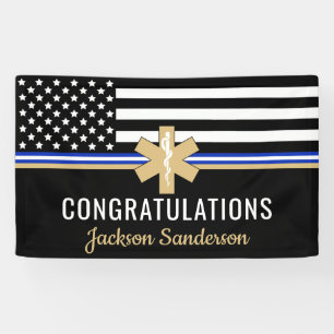 EMS First Responder White Line Flag EMT Retirement Spandoek