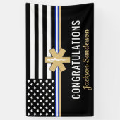 EMS First Responder White Line Flag EMT Retirement Spandoek (Verticaal)