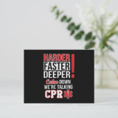 EMS Harder Faster Deeper CPR EMT Medic Nurse Aankondigingskaart (Staand voorkant)