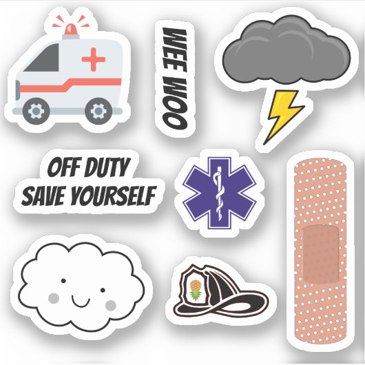 EMS Humor Pack, Paramedic Jokes Sticker (Voorkant)