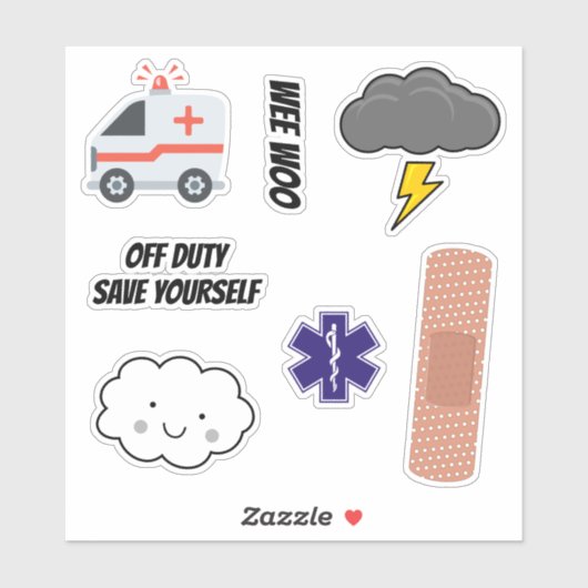 EMS Humor Pakket, Verpleegkundige Grappen Sticker (Vel)