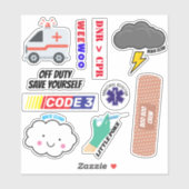 EMS Humor, Paramedic Jokes Sticker Pack (Vel)