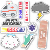 EMS Humor, Paramedic Jokes Sticker Pack (Voorkant)