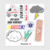 EMS Humor, Paramedic Jokes Sticker Pack (Vel)