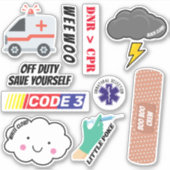 EMS Humor, Paramedic Jokes Sticker Pack (Voorkant)