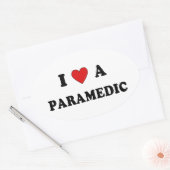 EMS I Love A Paramedic Ovale Sticker (Envelop)