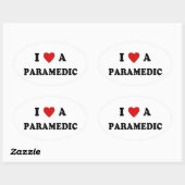 EMS I Love A Paramedic Ovale Sticker (Vel)