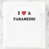 EMS I Love A Paramedic Ovale Sticker (Tas)