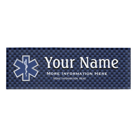 EMS-label met een ster van levensstijl op koolstof Naambadge (Voorkant)