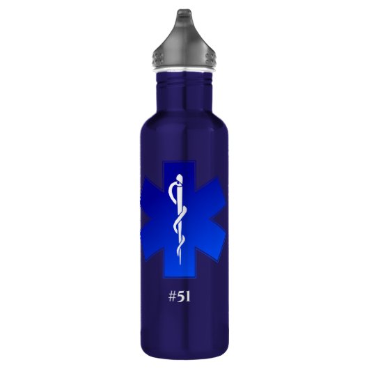 EMS-Logo met naam/oproepnummer Waterfles (Rechts)