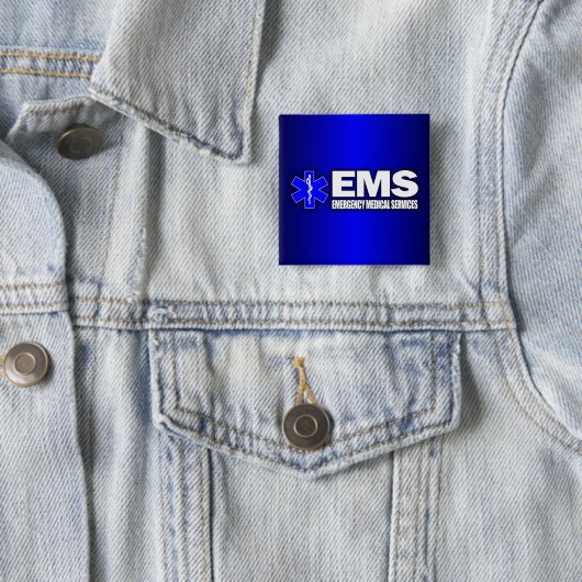 EMS - Medische nooddiensten Vierkante Button 5,1 Cm (In situ)