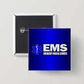 EMS - Medische nooddiensten Vierkante Button 5,1 Cm (Voorkant /achterkant)