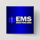 EMS - Medische nooddiensten Vierkante Button 5,1 Cm (Voorkant)