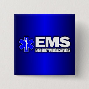 EMS - Medische nooddiensten Vierkante Button 5,1 Cm
