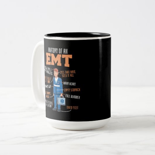 EMS Noodanatomie van een EMT Tweekleurige Koffiemok (Voorkant links)
