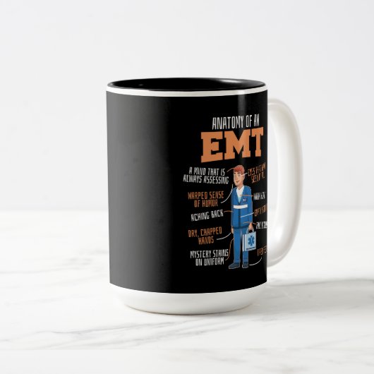 EMS Noodanatomie van een EMT Tweekleurige Koffiemok (Voorkant rechts)