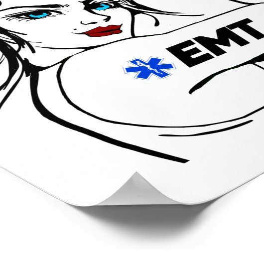 EMS Noodhulp EMT Rosie De Riveter Poster (Hoek)