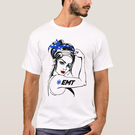 EMS Noodhulp EMT Rosie De Riveter T-shirt (Voorkant)
