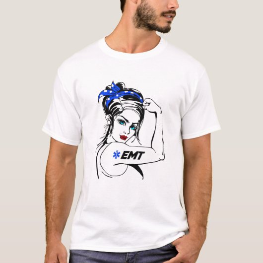 EMS Noodhulp EMT Rosie De Riveter T-shirt (Voorkant)