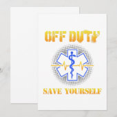 EMS Off Duty Save Yourself Paramedic Rescue Funny Bedankkaart (Voorkant / Achterkant)