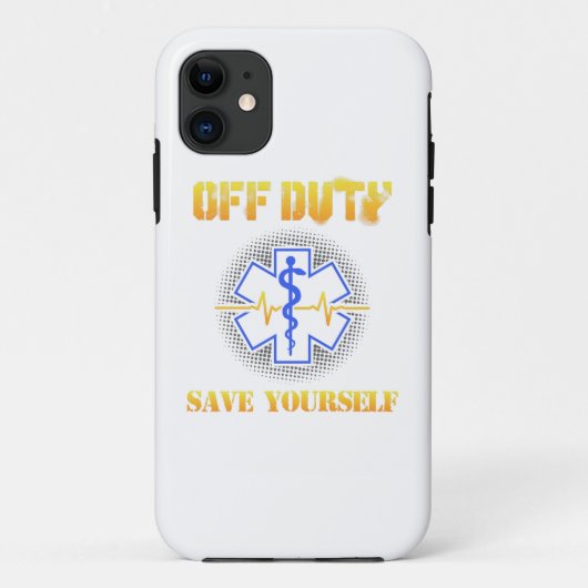 EMS Off Duty Save Yourself Paramedic Rescue Funny Case-Mate iPhone Case (Achterkant)