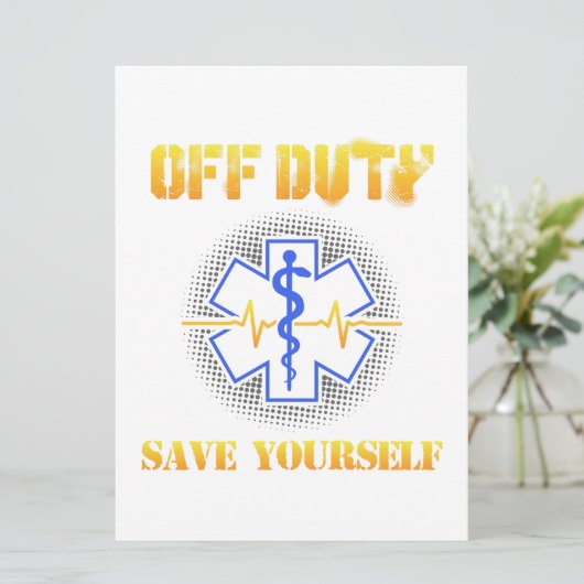 EMS Off Duty Save Yourself Paramedic Rescue Funny Save The Date (Staand voorkant)