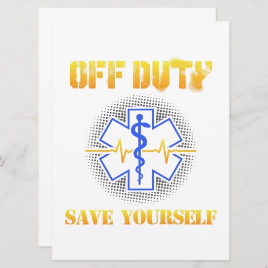 EMS Off Duty Save Yourself Paramedic Rescue Funny Save The Date (Voorkant / Achterkant)