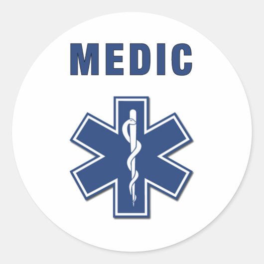 EMS ParaMedic Star of Life Ronde Sticker (Voorkant)