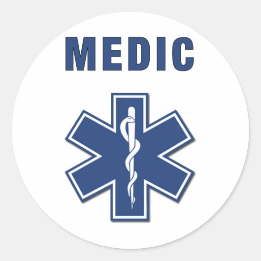 EMS ParaMedic Star of Life Ronde Sticker (Voorkant)